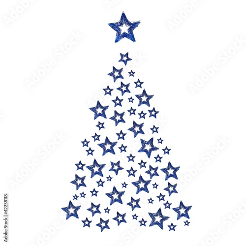 "Weihnachtsbaum aus blauen Sternen" Stockfotos und lizenzfreie Bilder