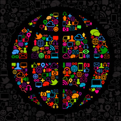 Social media icon world