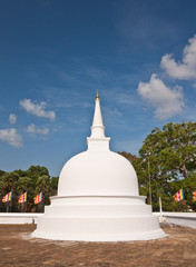 Small white stupa in Anuradhapura, Sri Lanka