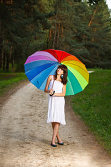 Girl posing with umbrella