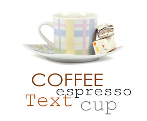 Coffee cup with sweets