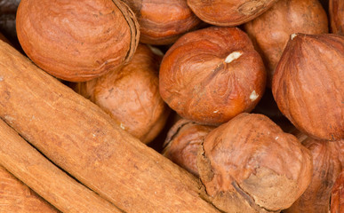 cinnamon and nuts background
