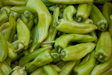 Photo close up green peppers
