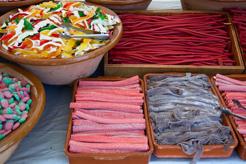 Oriental sweets on the counter