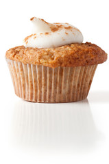 Apple and Cinamon Cupcake isolated on white