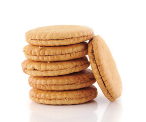 The cookies on white background