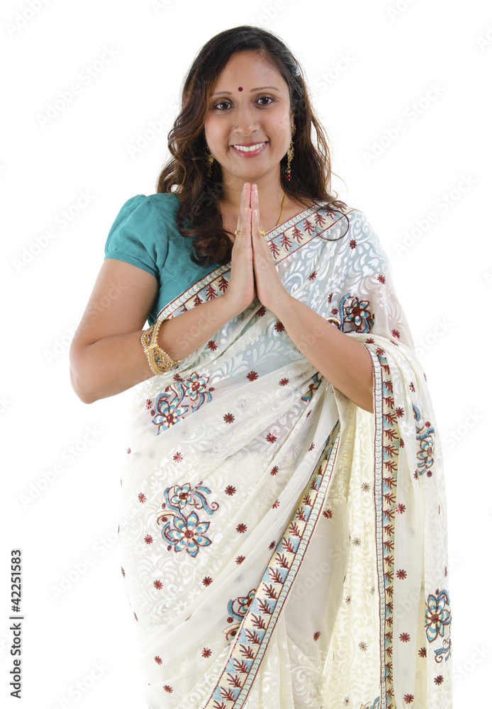 Wall mural Indian woman greeting