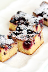 White chocolate brownie with berry  fruits