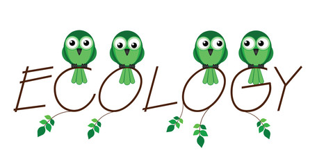 Obraz premium Ecology twig text isolated on white background