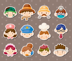 Obraz premium people job face stickers