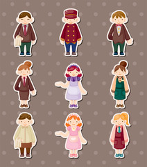 cartoon waiter and waitress stickers