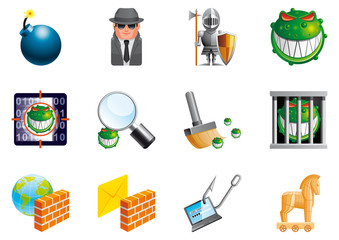 Internet security icons  (EPS 10,includes transparency)