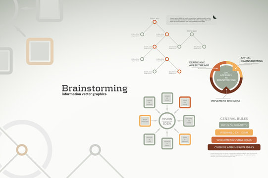 Brainstorming infographics - ideas, graphs, charts and statistic