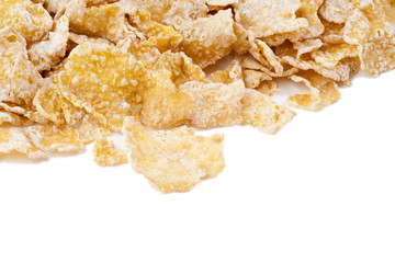 corn Flakes on white background