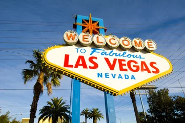 Fotobehang welkom bij Fabulous Las Vegas Sign © somchaij