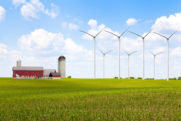 American Countryside With Windmill