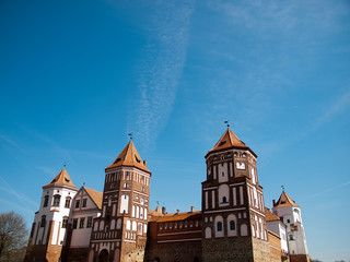 Fototapeta na wymiar View of Mirsky Castle in Belarus