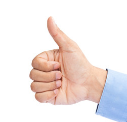 Businessman's hand with thumb