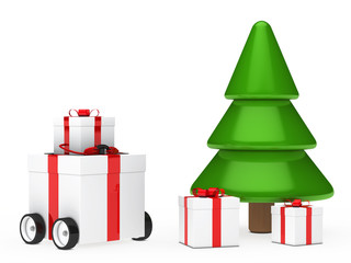 christmas gift box vehicle