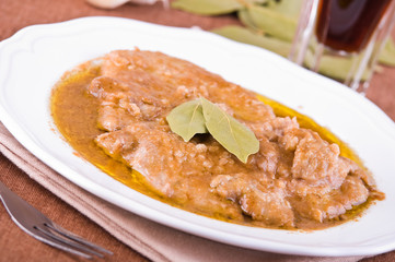 Escalope with marsala wine.