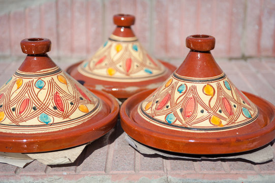 Moroccan traditional Tajine with ornaments