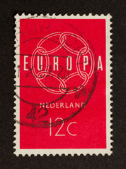 HOLLAND - CIRCA 1960: Stamp printed in the Netherlands