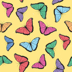Color Butterflies Seamless Pattern
