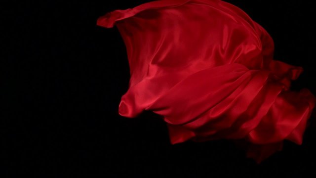 Red velvet fabric, Slow Motion