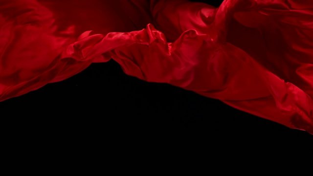 Red velvet fabric, Slow Motion