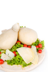 Caciocavallo with tomatoes and salad