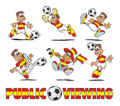 Soccer Spain Cartoon Set