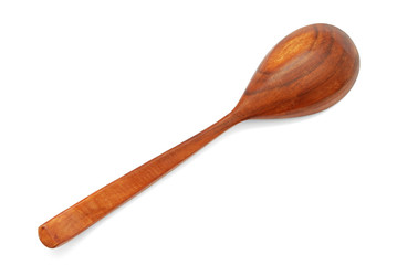 Wooden spoon isolated on white background