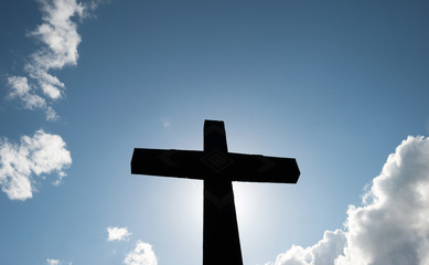 Cross illuminated by the sun