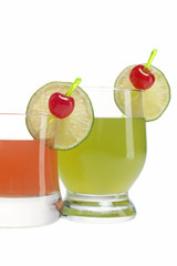 Two glasses of juice