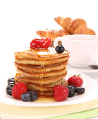 Delicious freshly prepared pancakes