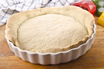quiche dough after baking 15 minutes in the oven