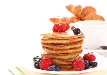 Delicious freshly prepared pancakes