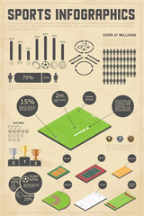 Design elements for sports infographics. Vector illustration.