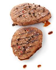 Grilled Beef Steak Isolated On a White Background 