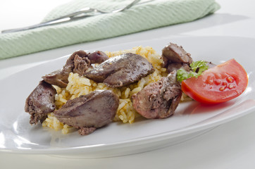 chicken liver with curried rice