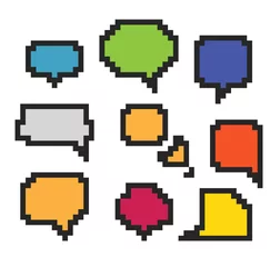 Stickers pour porte Pixels Nuages de discours abstrait de couleur. Modèle pour un texte