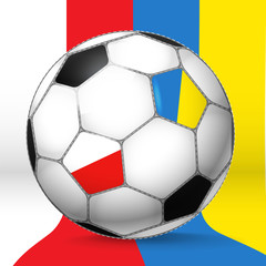 Fototapeta premium Classic Football ball with Poland and Ukrain flags. Vector illus