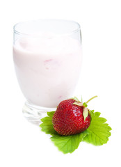 Strawberries yogurt