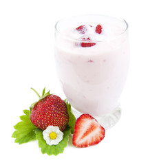 Strawberries yogurt