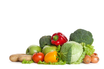 Group of fresh vegetables, isolated