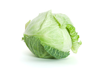 Fototapeta premium Green fresh cabbage, isolated