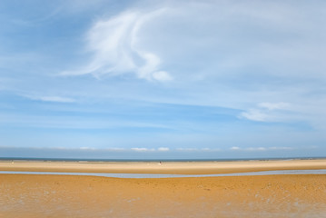 summer day on sand beach in Le Touquet