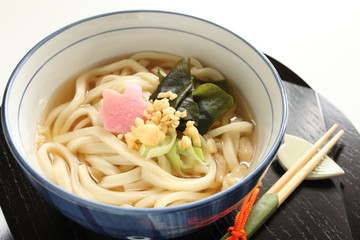 Japanese Kamaboko and wakame Udon noodles