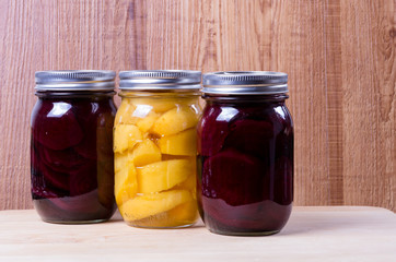 Jars of preserved fruit