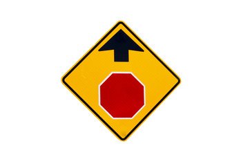 Stop ahead traffic sign